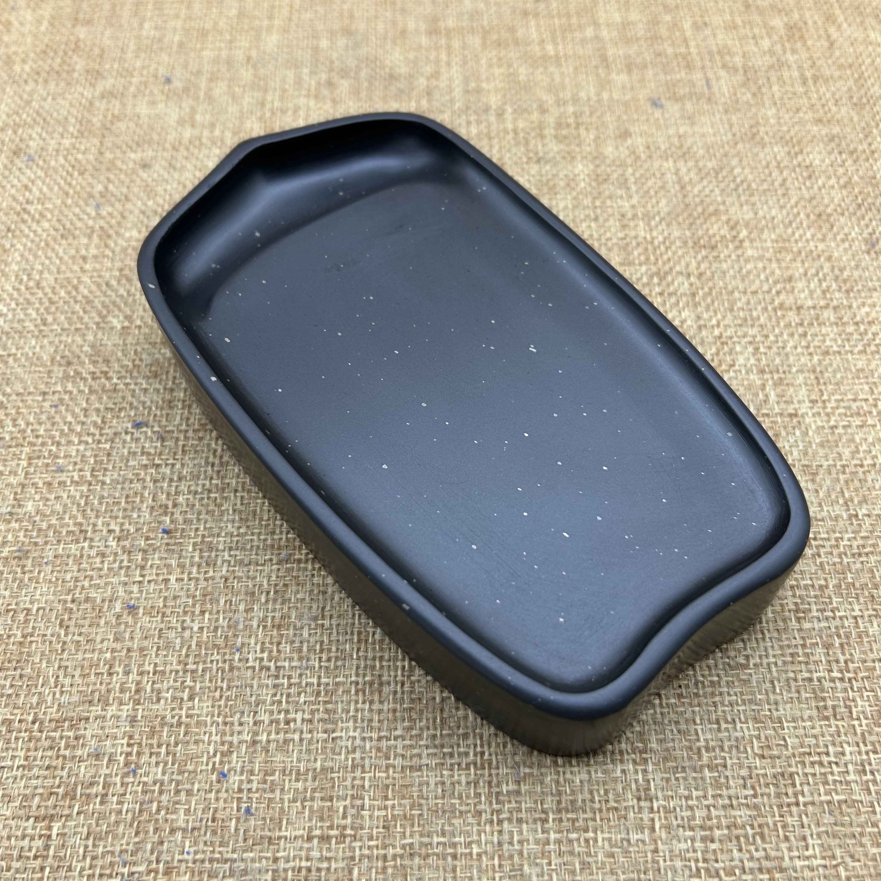 实用歙砚金星眉纹老坑眉纹砚台长方砚台门子素砚素砚砚台手工制