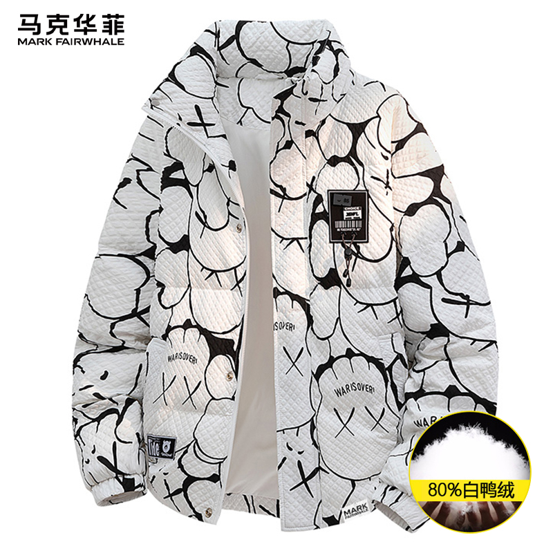 马克华菲白鸭绒扎染棉衣男款