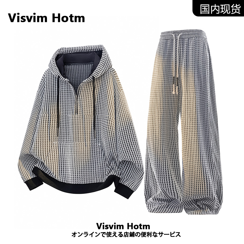 VISVIMHERO千鸟格套装男卫衣
