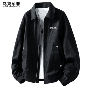 马克华菲翻领工装夹克男士外套2026春秋季新款潮牌休闲男款上衣服