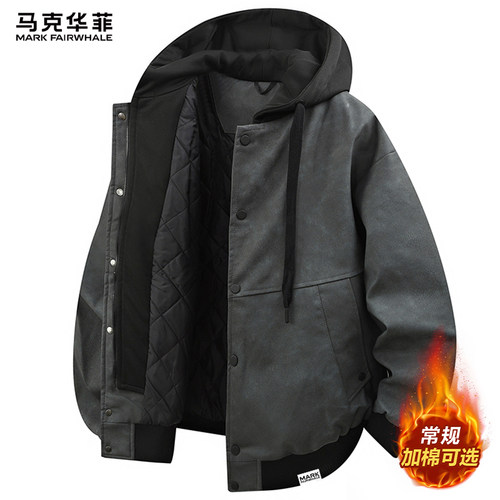 马克华菲美式工装连帽夹克男士