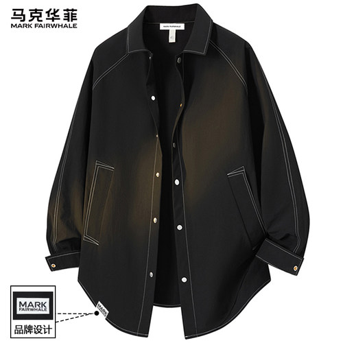 马克华菲翻领衬衫男士休闲