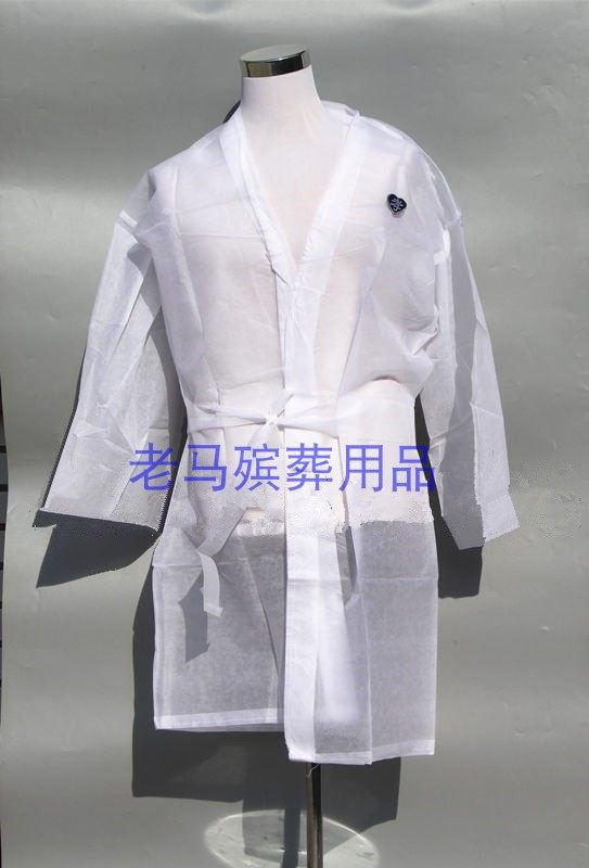 无纺布孝衣灵堂用品殡葬白事专用孝服一次性白孝衣丧服戴孝_虎窝淘