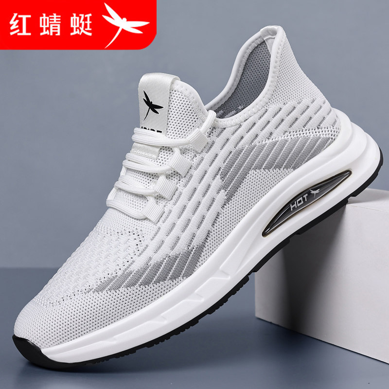 红蜻蜓男鞋2026新款夏季透气网面鞋飞织休闲运动鞋防滑耐磨跑步鞋