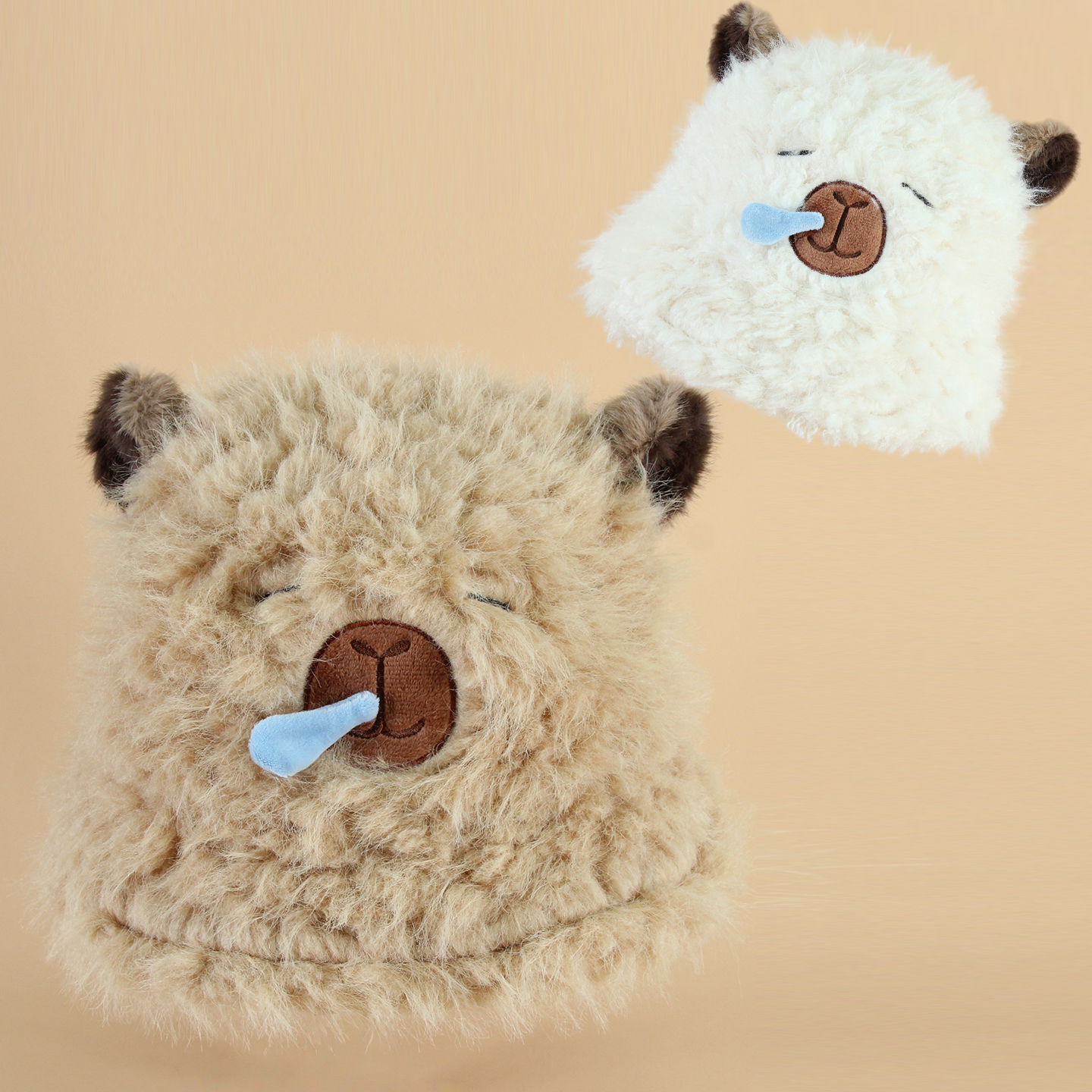 土拨鼠卡皮巴拉盆盆帽子渔夫