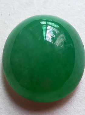 19313星玉楼翡翠缅甸天然A货老坑阳绿大蛋面戒面男款高端保A货裸