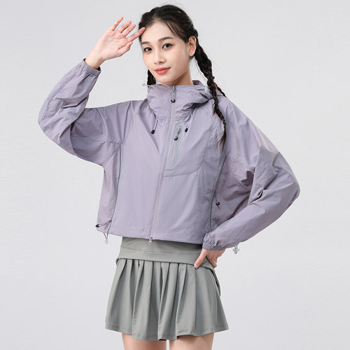 misswiss梭织短款防晒衣开衫女士轻量化皮肤衣防晒服防紫外线外套