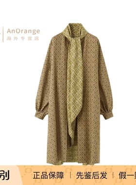 Loro piana/诺悠翩雅LP女装外套印花真丝围巾领大衣26春夏新款