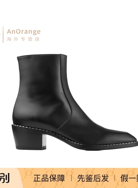 jimmy choo/周仰杰JC男鞋皮靴2026新款黑色小牛皮Wilder低跟短靴