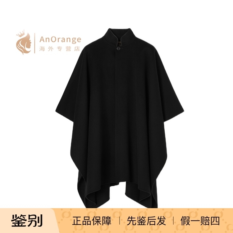 LP/诺悠翩雅黑色羊绒立领披风
