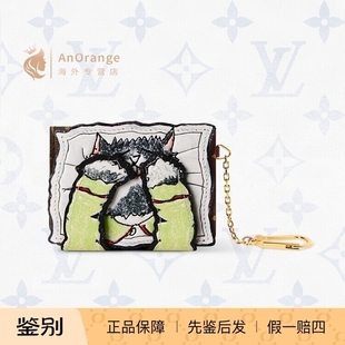 路易威登LV女包Grace联名猫咪图案双按扣零钱包吊饰挂件M25732