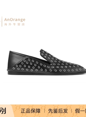 jimmy choo/周仰杰JC男鞋皮鞋2026新款黑色皮质一脚蹬Eliot平底鞋