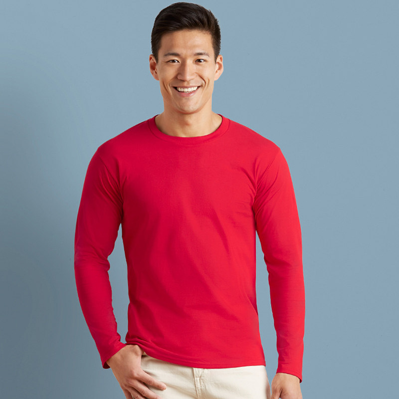 Gildan76400长袖圆领纯棉T恤广告衫文化衫工作服班服个性定制logo
