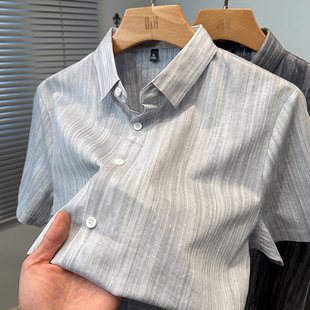 广东广州十三行沙河高端精品男装短袖衬衫新款杭州四季青衬衣普宁