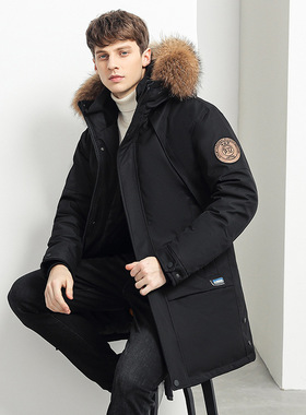 广州十三行男装羽绒服外套中长款冬季浙江嘉兴平湖大俄棉袄外贸