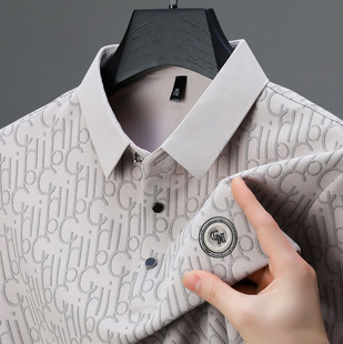 香港潮短袖冰丝高档男装polo衫夏款广州十三行沙河欧货杭州四季青