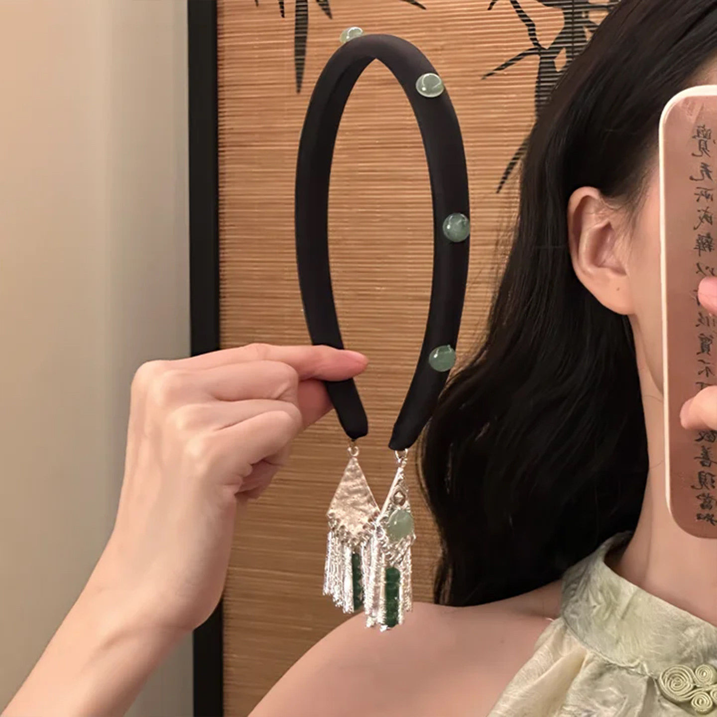 山沐手作「亭台映水」民族风复古流苏发箍女款高颅顶头箍发卡发饰