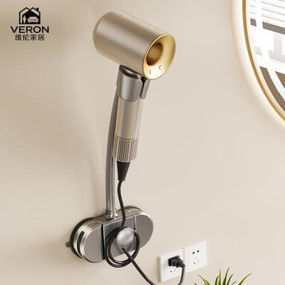 吸盘懒人吹风机支架卫生间免打孔可旋转免手拿收纳电吹风筒置物架
