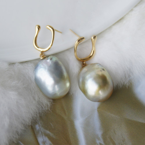 ins风耳坠海水巴洛克珍珠