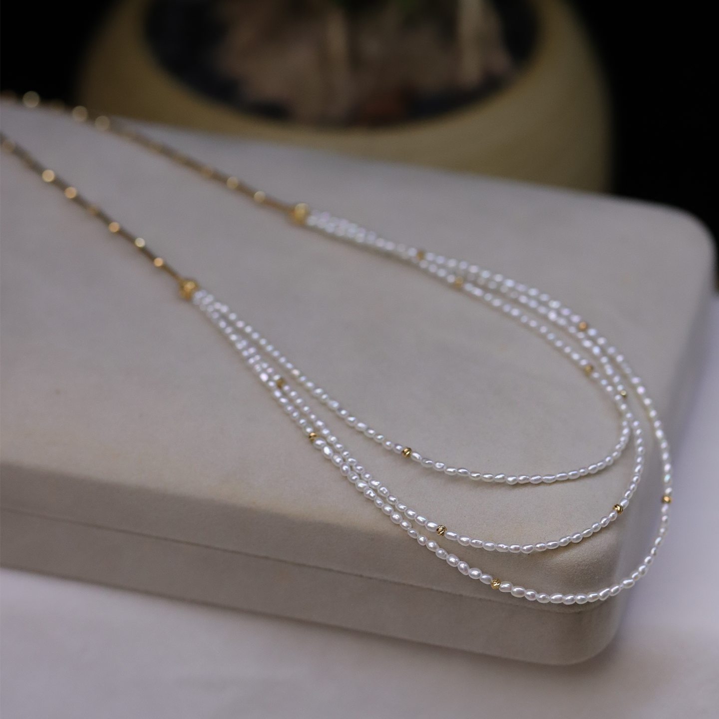 流光星河迷你keshi多层叠戴项链