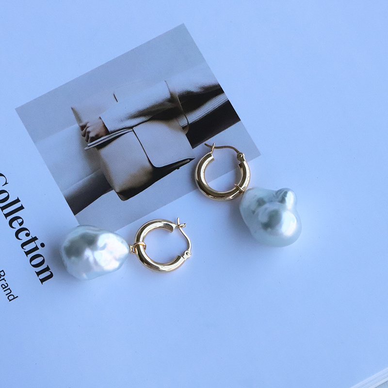 双用款18K黄金异形巴洛克银蓝