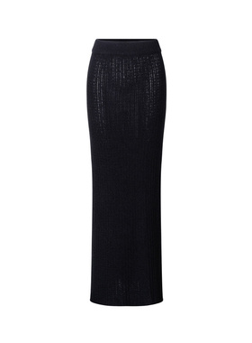 Call me Blue 复古高级感松紧腰纯色针织半裙