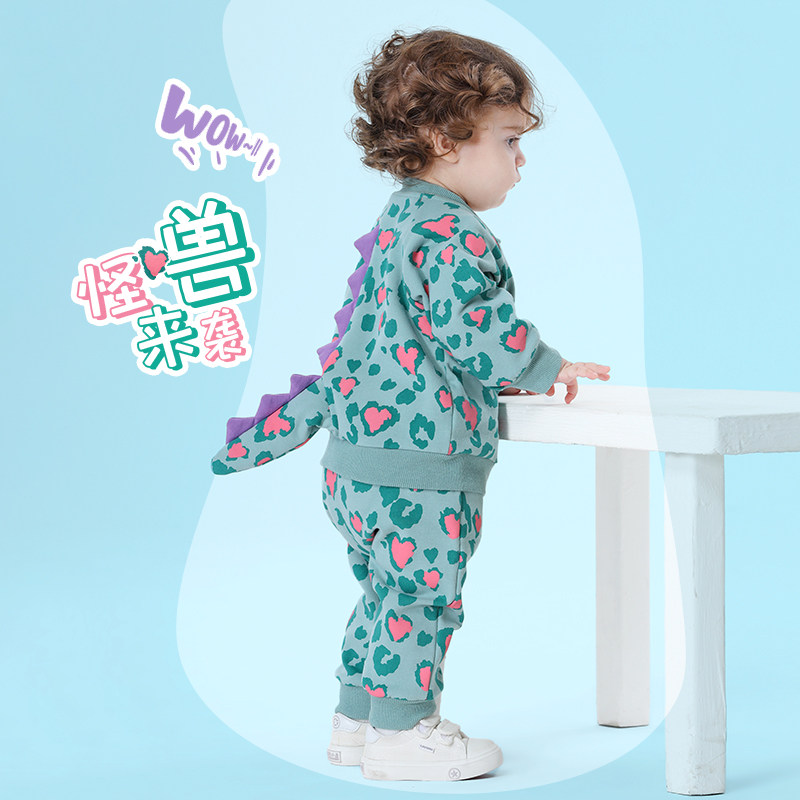 婴儿衣服新款套装春秋长袖两件套装纯棉洋气宝宝卡通套装外出秋装,童装/婴儿装/亲子装,亲子装/亲子时装,淘宝优惠券,粉丝福利购,淘宝优惠卷