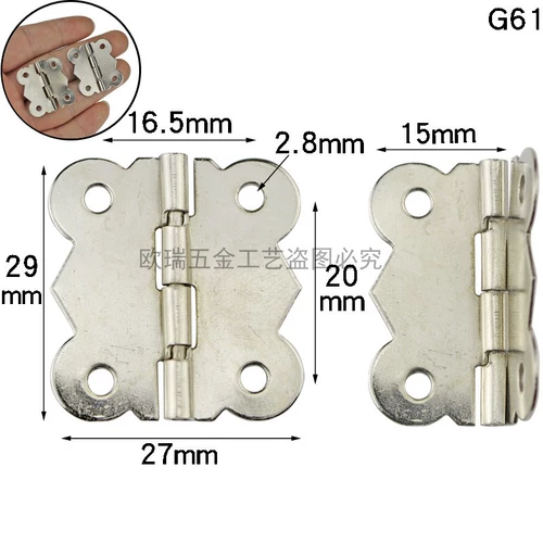 Белая никелированная мини-петля Очень маленькая петля Плоская петля Маленькая петля с 4 отверстиями Складная петля Желтая железная петля на 180 градусов
