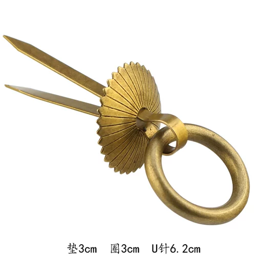 Классическая медная вытяжка кольцо китайская антикварная мебель чистая медная дверная ящик для дверей простые лекарства медная рука бесшовная твердое твердое кольцо