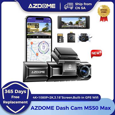 AZDOME 4K Dash Cam M550 Max Built-in GPS Wifi Camera Car DVR