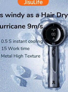 JISULIFE Mini Portable Hand Fan 100 Wind Speeds 5000mAh USB