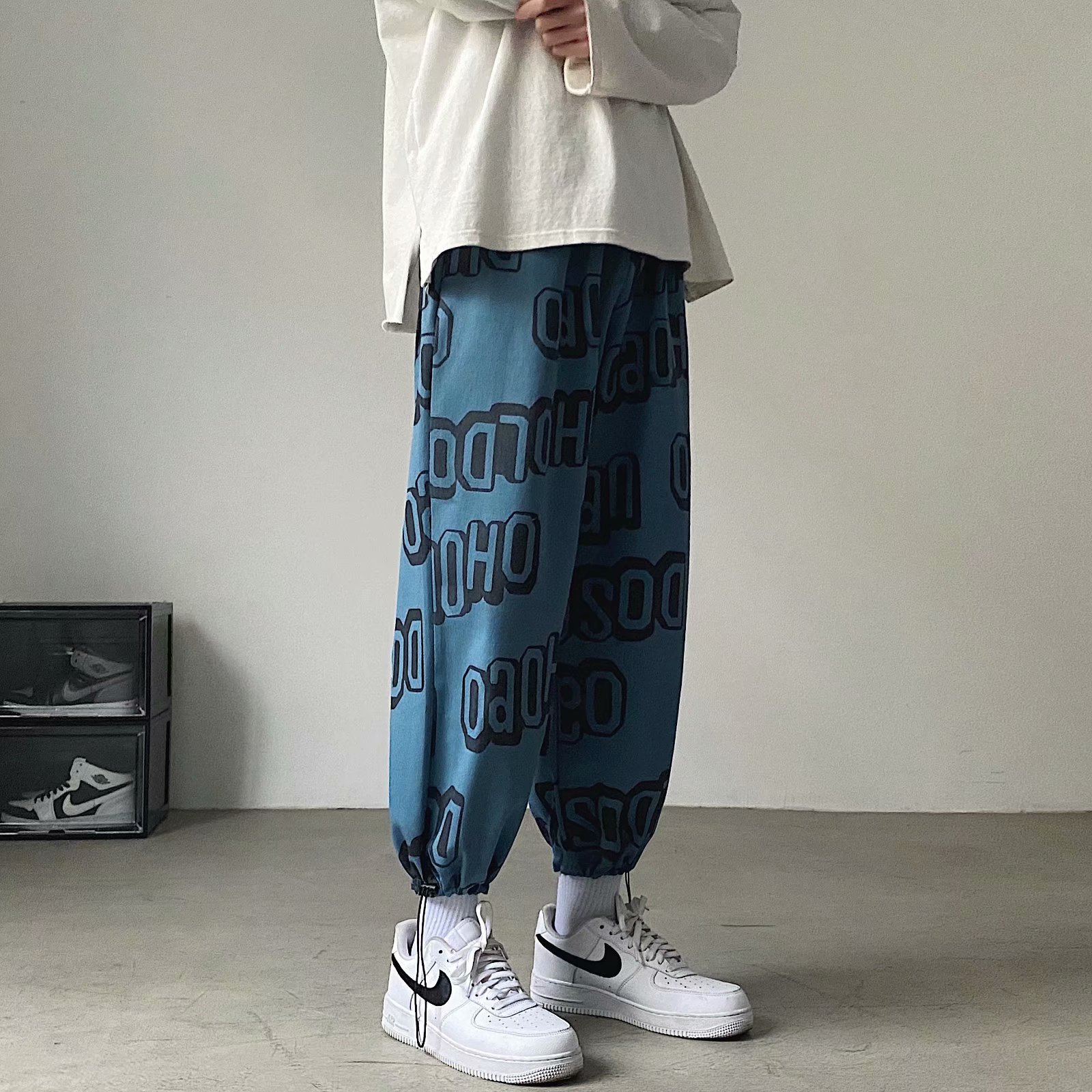 Youth fashion Harem Pants temperament loose men's Micro elastic trend new Capris hip hop casual pants