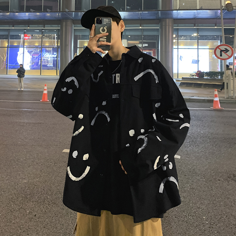 長袖襯衫男韓版潮流帥氣工裝襯衣港風日系痞帥設計感小眾休閒百搭
