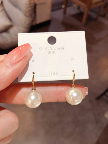 韩版简约百搭珍珠耳钩耳环女