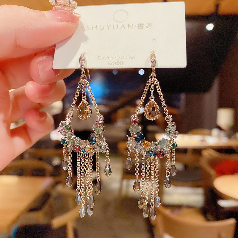 民族风时尚复古长款耳钩流苏耳环