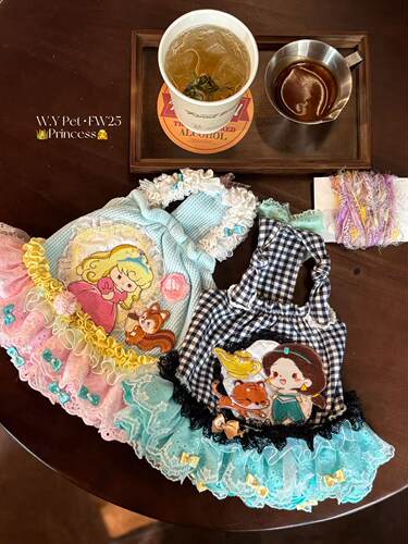 W.y茉莉公主宠物衣服狗狗家居服吊带裙子马尔济斯约克夏狗衣服