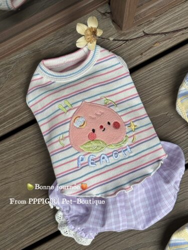 pppig宠物家居服小型犬春夏薄款狗狗背心T恤亲子装马尔济斯预售