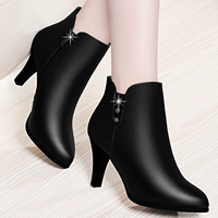 Giày cao gót mùa thu với giày nữ 2019 mới - Giày ống giày boot nữ trắng