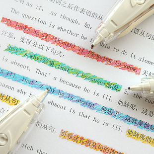 日本普乐士PLUS蜡笔荧光修饰带修正带手账DIY彩色花边装 饰带
