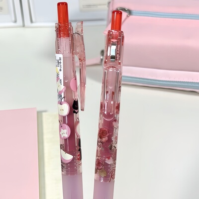 清透感日本ZEBRA斑马笔粉色苹果小猫宝蔗笔JJ150.5按动式中性笔