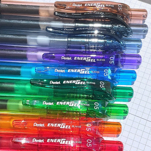 日本Pentel派通BLN 105速干中性笔按动黑笔考试针管签字水笔0.5mm