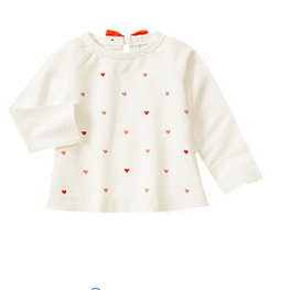 美国正品 Gymboree金宝贝 T恤系列 女童爱心长袖T恤 现货4-5T