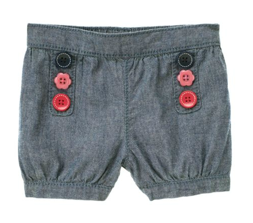 美国正品 Gymboree金宝贝 女童时尚全棉花纽扣短裤  现货2T\4T