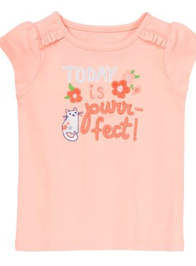 美国正品 Gymboree金宝贝 樱花盛放 女童猫咪T恤 现货3T/2T