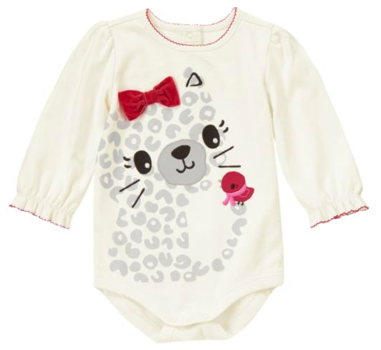 美国正品 Gymboree金宝贝 温馨猫咪 女童猫咪包屁衣 现货18-24M