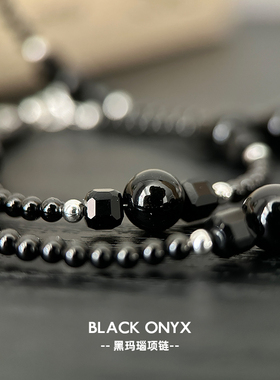 QILU 黑玛瑙女锁骨链轻奢小众设计感简约项链女