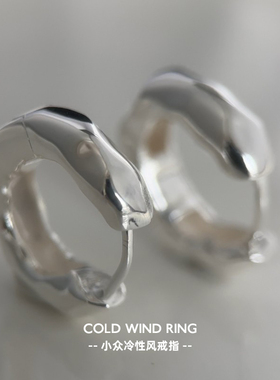 S925纯银耳环女小众设计感高级冷性风耳钉女耳扣耳饰女