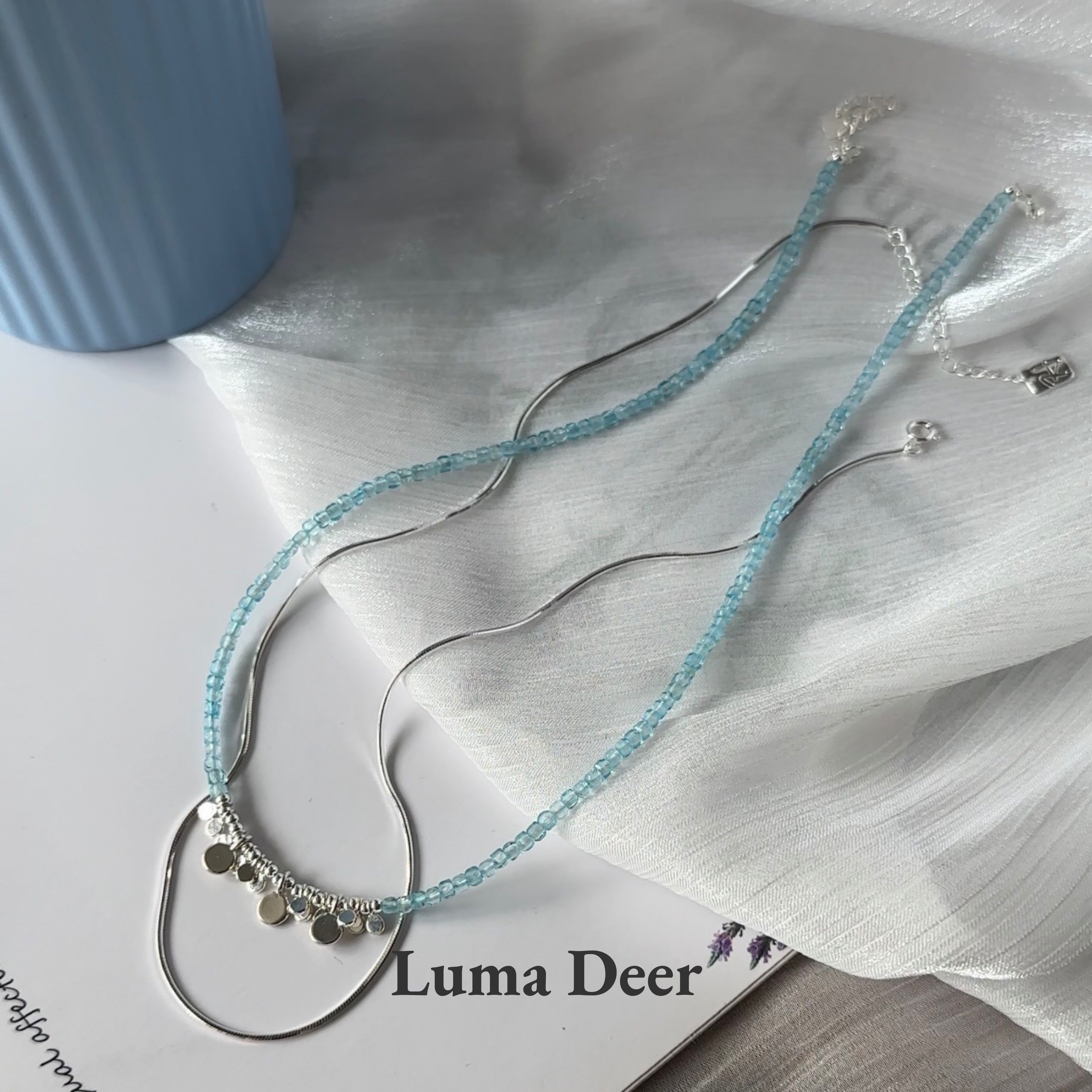 天然托帕石串珠项链女百搭感