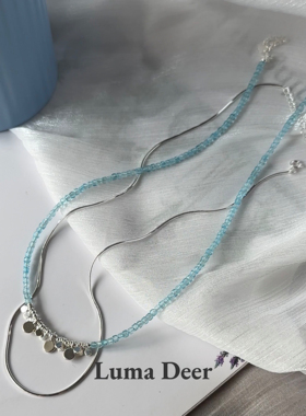 天然托帕石串珠项链女百搭感