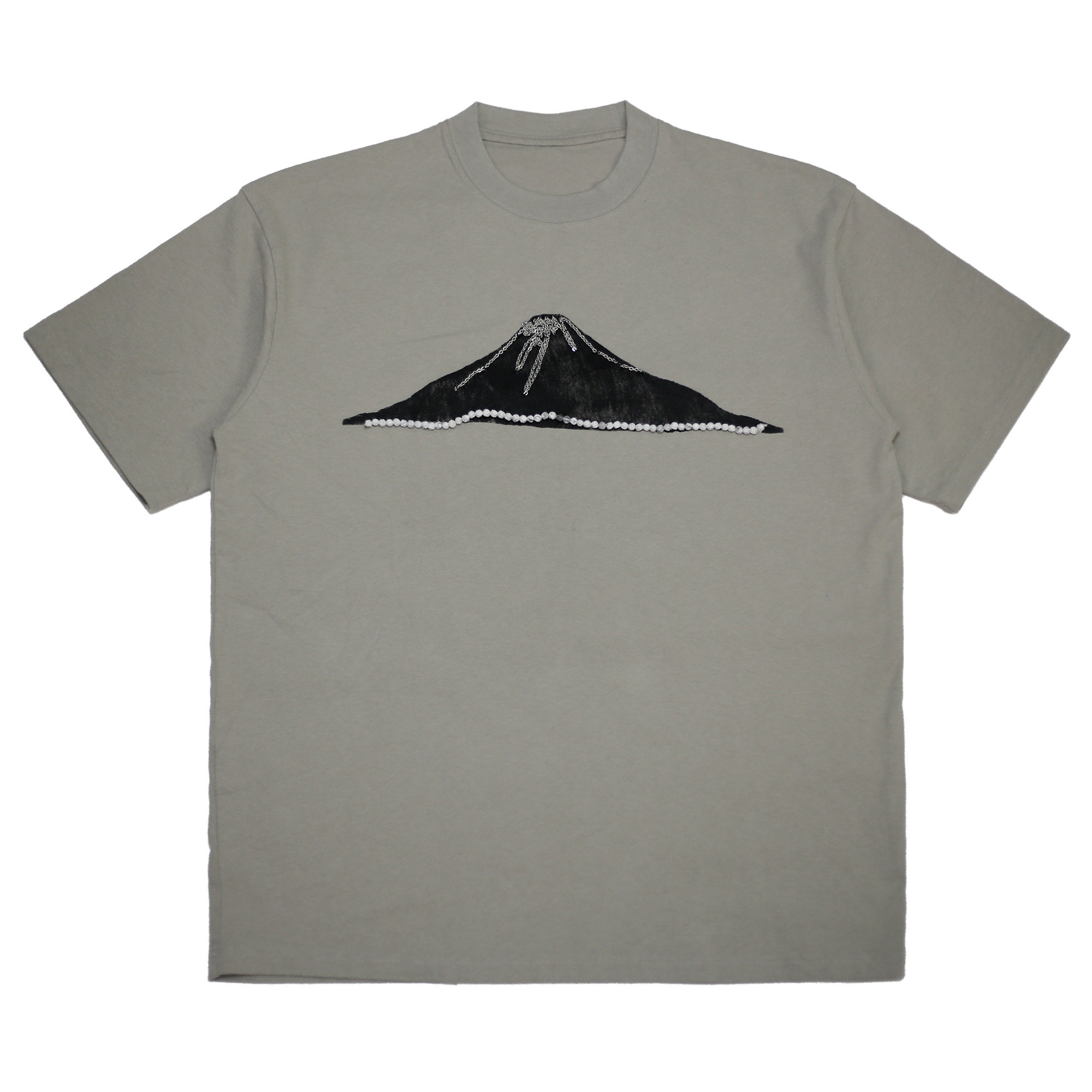 自主PAGE10 vibe 风富士山层次感制作金属宽松小领口重磅短袖T恤